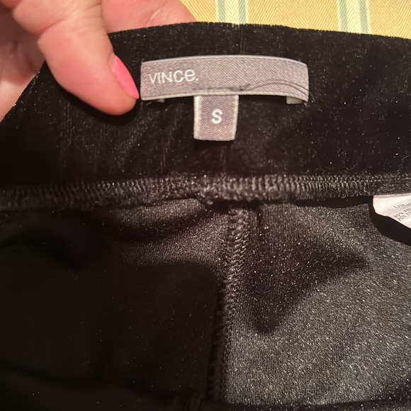 NWOT VINCE VELVET LEGGINGS WITH SHIMMER IN BLACK SIZE SMALL - Picture 6 of 12